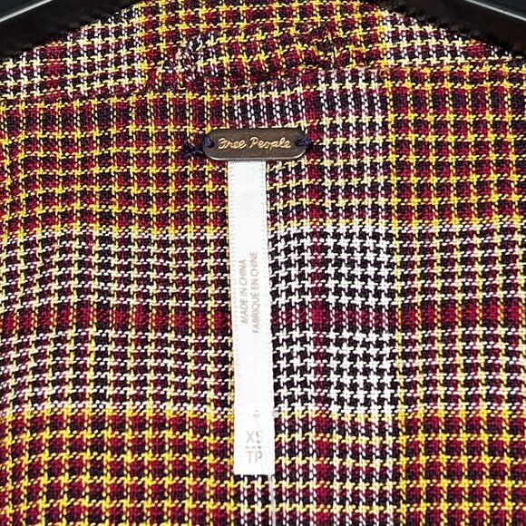 Free People Simply Plaid Blazer Jacket Womens Size XS Multicolored Plaid - Picture 10 of 12